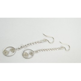 Sterling silver and pure silver filigree earrings Joyeuse, Bijuterii de argint lucrate manual, handmade