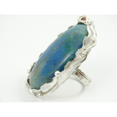 Unique sterling silver ring Psychedelic Larimar- Worthiness epitomized, Bijuterii de argint lucrate manual, handmade