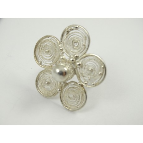 Sterling silver and pure filigree ring Splendeur, Bijuterii de argint lucrate manual, handmade