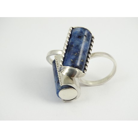 Sterling silver ring Lapis MOOD, Bijuterii de argint lucrate manual, handmade