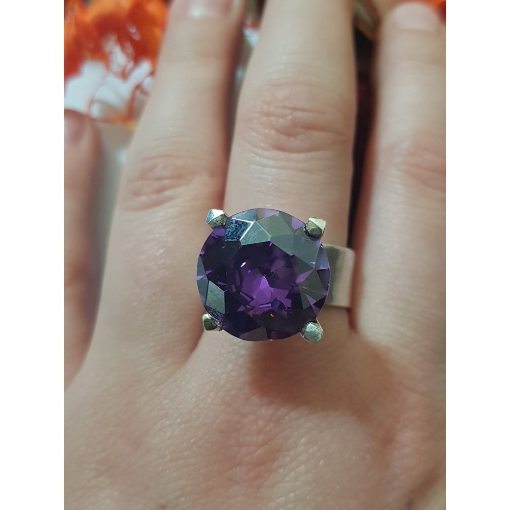 Sterling silver ring Purple Fever