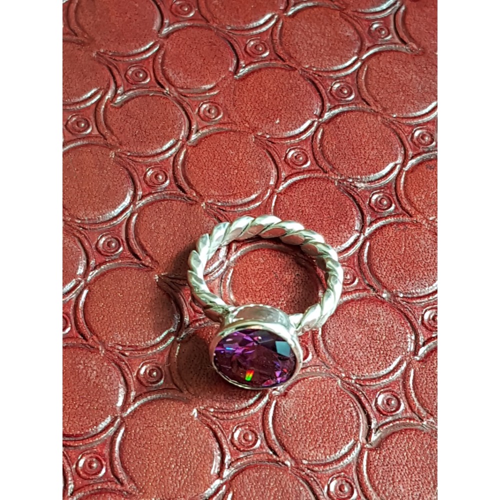 Sterling silver ring Purple Times