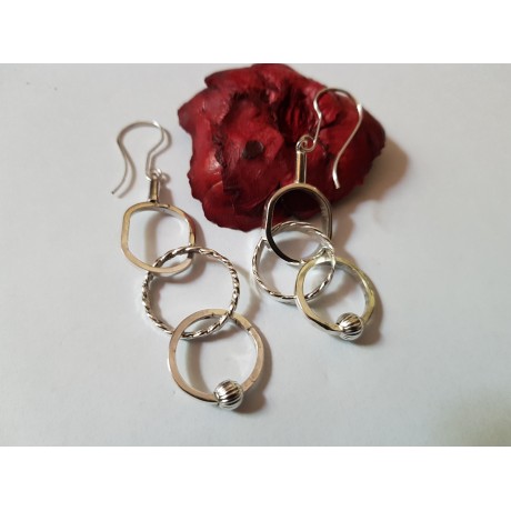 Sterling silver Earrings Glow lingers on, Bijuterii de argint lucrate manual, handmade