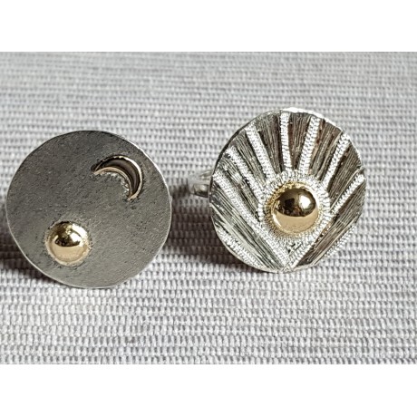 Sterling silver  and gold rings Specks of Sparkle, Bijuterii de argint lucrate manual, handmade