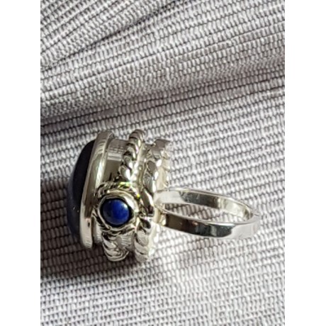 Sterling silver ring with natural lapislazuli stones, Lapis Worthy, Bijuterii de argint lucrate manual, handmade