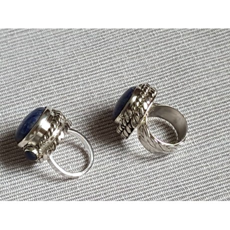 Massive Sterling silver ring with natural lapislazuli Blue View, Bijuterii de argint lucrate manual, handmade