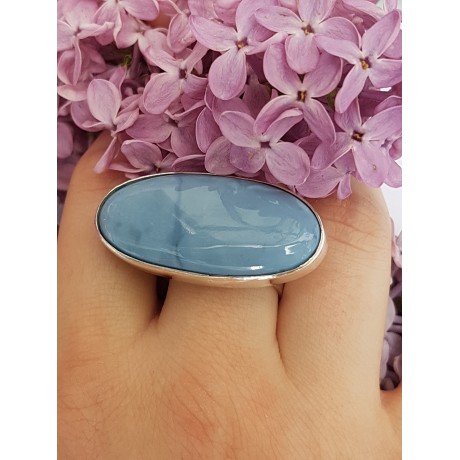 Sterling silver ring with natural Opal Loving Blues, Bijuterii de argint lucrate manual, handmade
