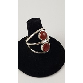 Sterling silver ring Multiplied by Red