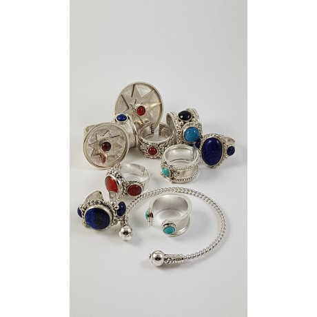 Sterling silver ring Blue Blend, Bijuterii de argint lucrate manual, handmade