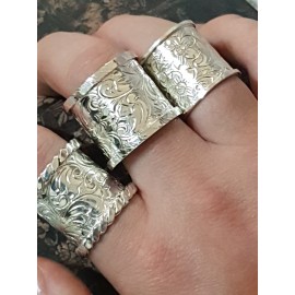 Wide Sterling silver rings, engraved, Establishment