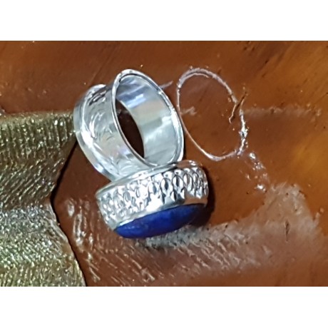 Sterling silver ring with natural lapislazuli Blue Dew , Bijuterii de argint lucrate manual, handmade