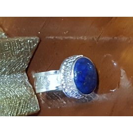 Sterling silver ring with natural lapislazuli Blue Dew 