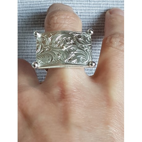Sterling silver ring Silver  Parchment, Bijuterii de argint lucrate manual, handmade