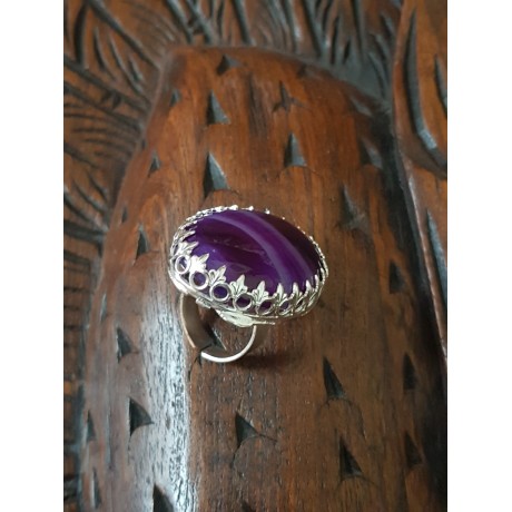 Sterling silver ring with natural agate stones PRECIOUS Flickers, Bijuterii de argint lucrate manual, handmade