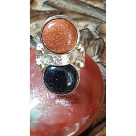Sterling silver ring with natural goldstone, Love Smootie
