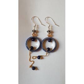 Sterling silver earrings with natural lapislazuli stones Love Sways