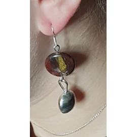 Sterling silver earrings with natural  jasper stones Jaspers Relish