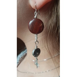 Sterling silver earrings with natural  jasper stones Archers in Love