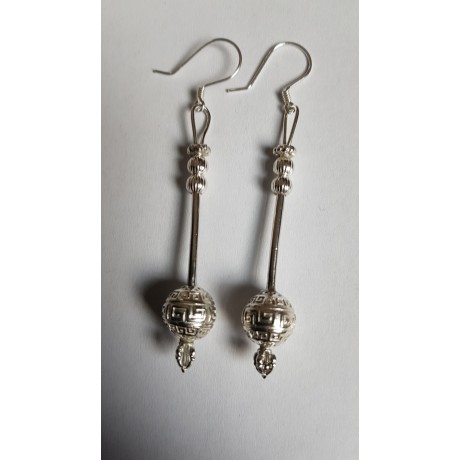 Sterling silver earrings Globes, Bijuterii de argint lucrate manual, handmade