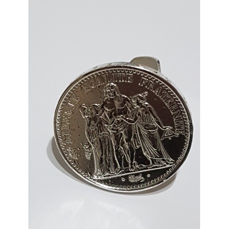 Large Sterling Silver ring Third coin, Bijuterii de argint lucrate manual, handmade