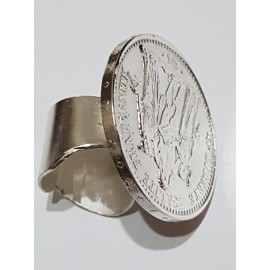 Large Sterling Silver ring Third coin