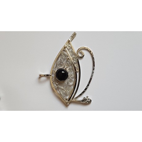 Sterling and pure silver filigree pendant Eye of Ra/Horus, Bijuterii de argint lucrate manual, handmade