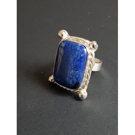 Sterling silver ring with natural lapislazuli Blue Rage, Bijuterii de argint lucrate manual, handmade