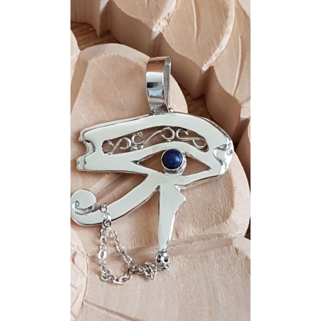 Large Sterling Silver pendant with natural lapislazuli Suited to Dilligence, Bijuterii de argint lucrate manual, handmade