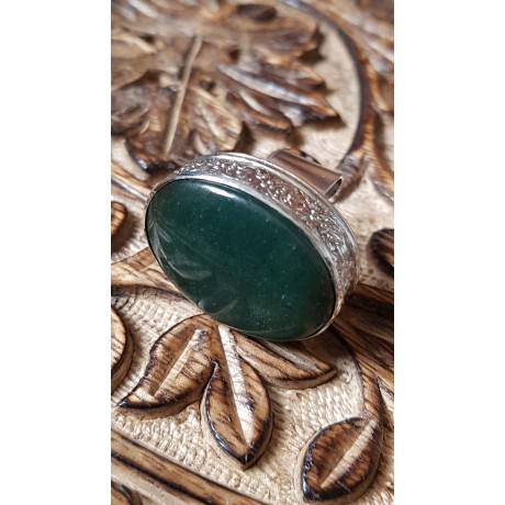 Sterling silver ring with natural green jade stone,  Bound to Green, Bijuterii de argint lucrate manual, handmade