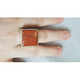 Sterling silver ring with natural jasper stone Ginger Picaro