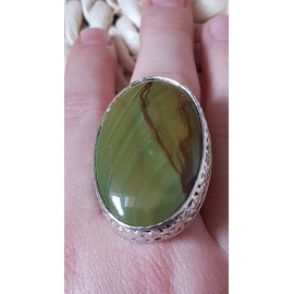 Large Sterling Silver ring with natural jasper stone Witty Jaspers