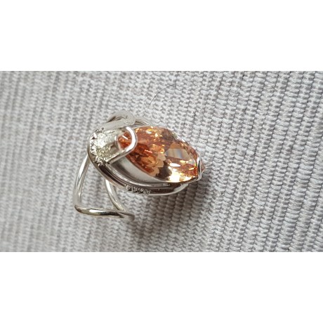 Sterling silver ring with dalloz citrine Fair Phrase, Bijuterii de argint lucrate manual, handmade