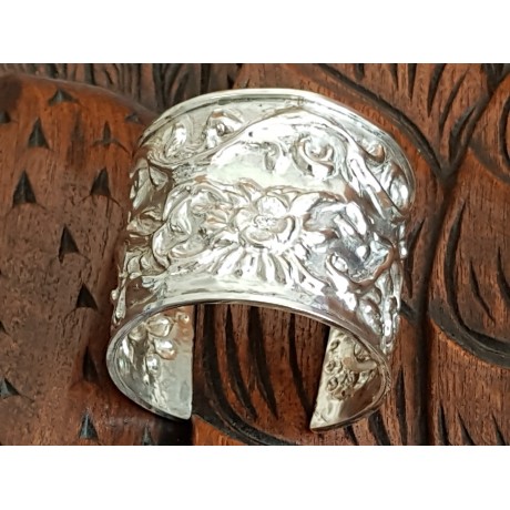 Large Sterling Silver cuff NARCOSIS, Bijuterii de argint lucrate manual, handmade