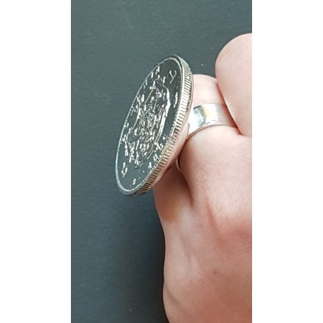 Large Sterling Silver ring Coat of Arms, Bijuterii de argint lucrate manual, handmade