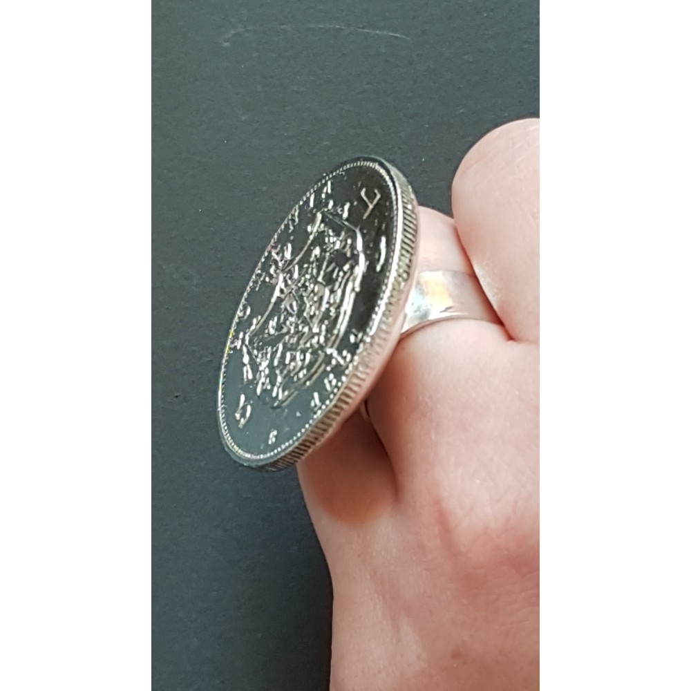 Large Sterling Silver ring Coat of Arms
