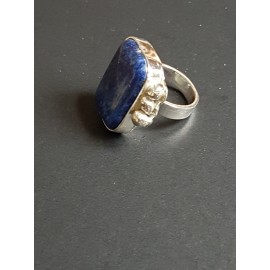 Sterling silver ring with natural lapislazuli Blue Anew