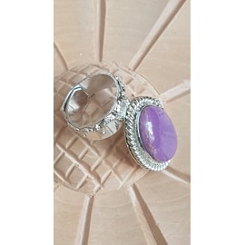 Sterling silver ring with natural phosphosiderite stone Candy Floss