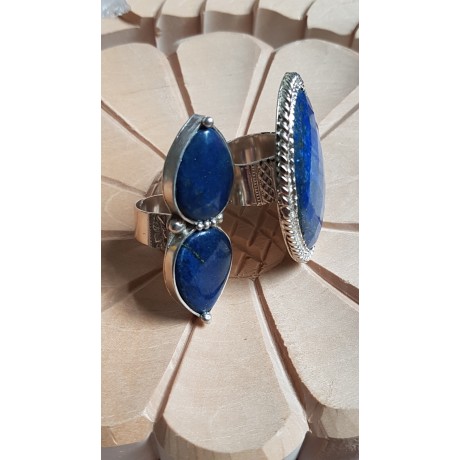 Large Sterling Silver ring with natural lapislazuli Blue Masters, Bijuterii de argint lucrate manual, handmade