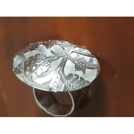 Large Sterling Silver ring Patch of Glow, Bijuterii de argint lucrate manual, handmade