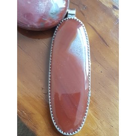 Large Sterling Silver pendant with natural carneol Redd's