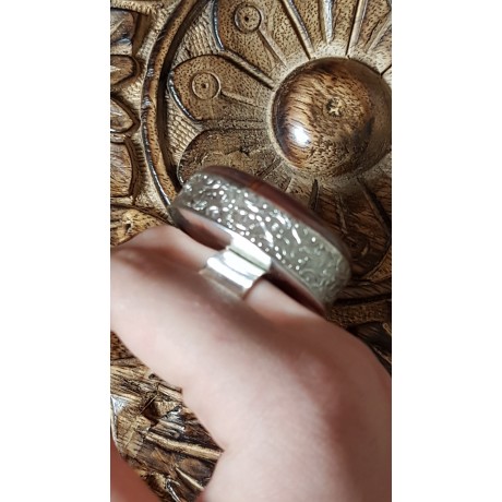 Large Sterling Silver ring with natural Jaspers Love Currency, Bijuterii de argint lucrate manual, handmade