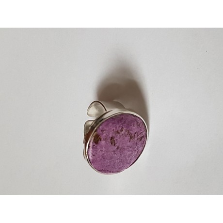 Inel din Ag masiv Ag925 cu piatră naturală Plain Purple, Bijuterii de argint lucrate manual, handmade