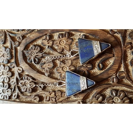 Sterling silver earrings with natural lapislazuli stones Blue Spell, Bijuterii de argint lucrate manual, handmade