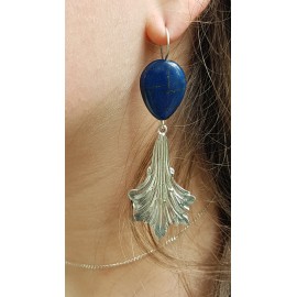 Sterling silver earrings with natural  lapislazuli stones Blue Overdose