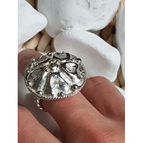 Sterling silver ring FlowerCase, Bijuterii de argint lucrate manual, handmade