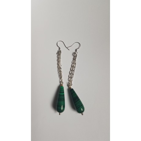 Sterling silver earrings GreenSaints, Bijuterii de argint lucrate manual, handmade