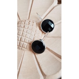 Sterling silver earrings with natural onyx stones Blissful Blacks