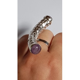 Sterling silver ring with natural amethyst stones Summer Ravin'