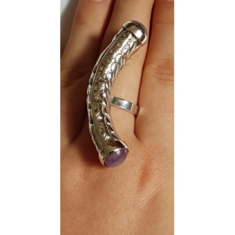 Sterling silver ring with natural amethyst stones Summer Ravin', Bijuterii de argint lucrate manual, handmade