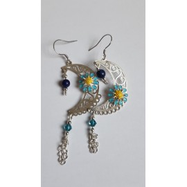 Sterling silver earrings Flower Moonic